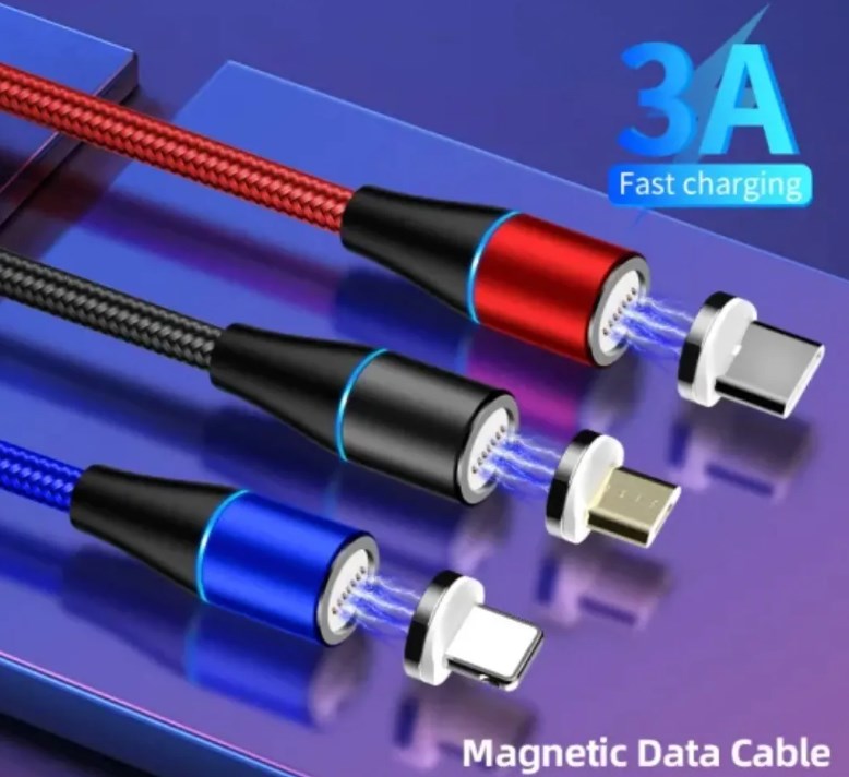 Cable Magnético Usb 3 En 1 Premium 1 Met